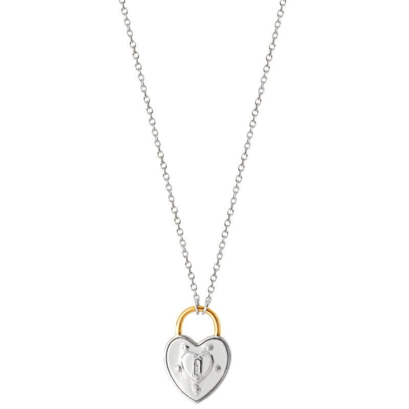 Padlock With Chain - Sterling Silver