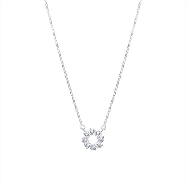 CZ Flower Style Necklace - Sterling Silver