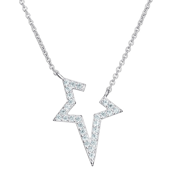 CZ Star Necklace - Sterling Silver