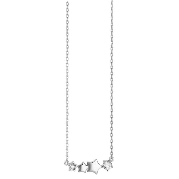 Shooting star CZ Star Necklace - Sterling Silver