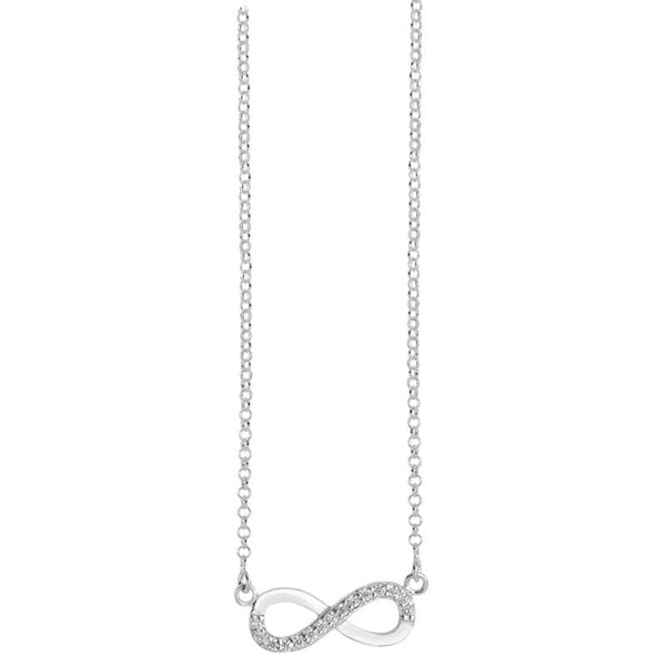Cubic Zirconia Infinity Necklace - Sterling Silver