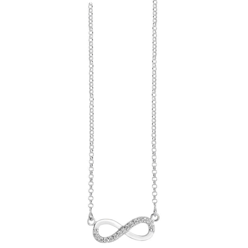 Cubic Zirconia Infinity Necklace - Sterling Silver