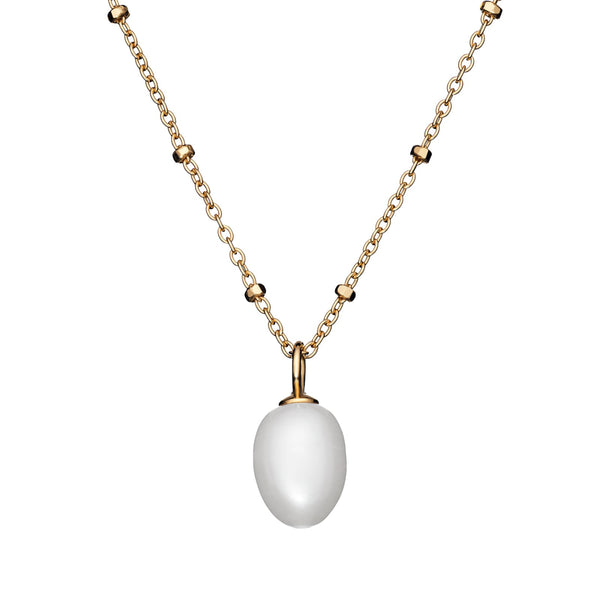 16" Fancy Pearl Necklace - Sterling Silver Gold Plated
