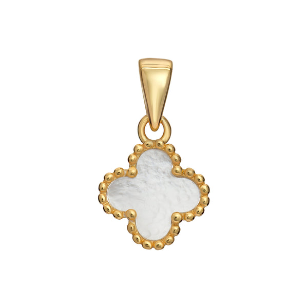 MOP Clover Pendant - Sterling Silver Gold Plated