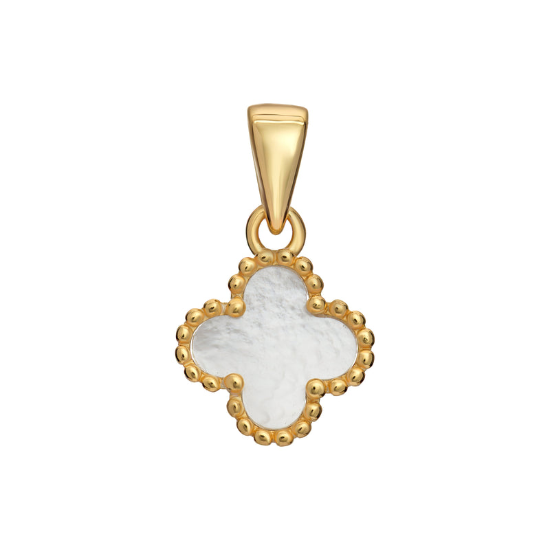 MOP Clover Pendant - Sterling Silver Gold Plated
