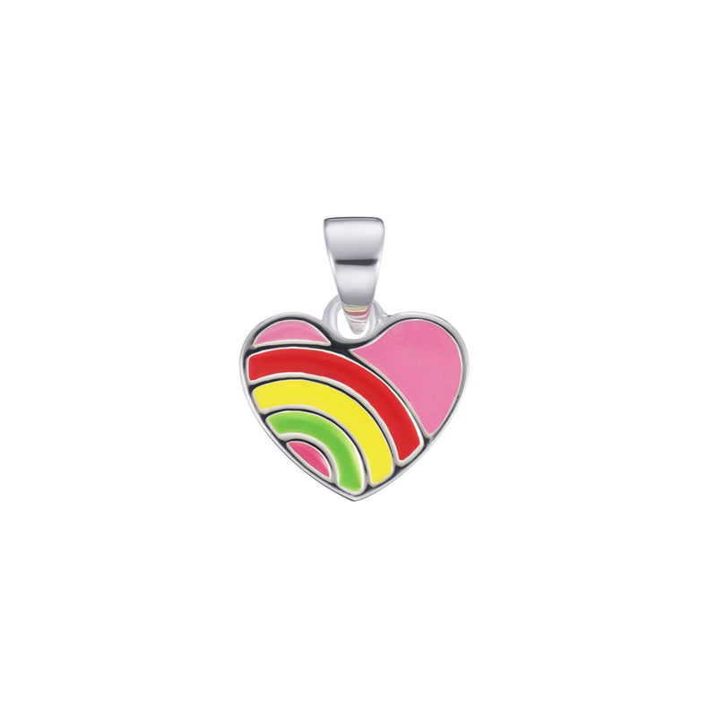 Kids Coloured Heart Pendant - Sterling Silver