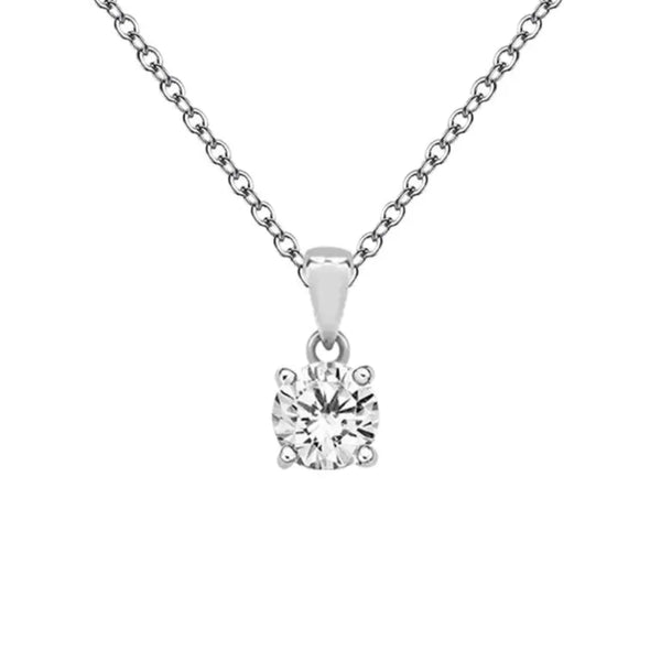 5mm Round Cubic Zirconia Pendant - Sterling Silver
