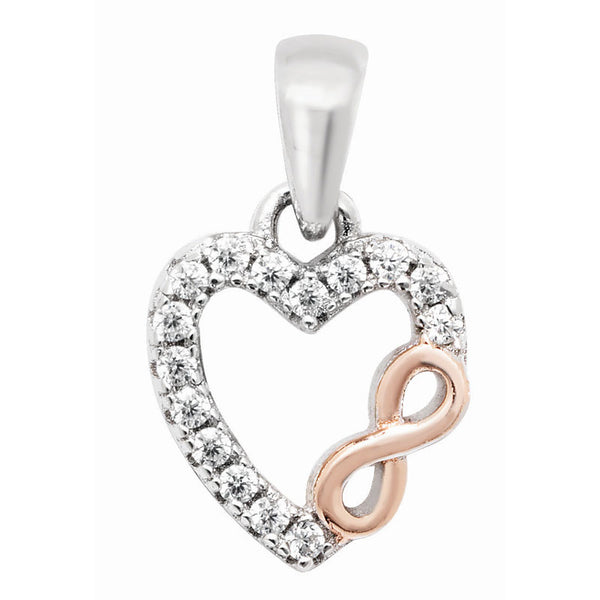 Silver Heart & Infinity  Pendant - Sterling Silver Valentines 'giftsforher', christmas communion firstholycommunion confirmation