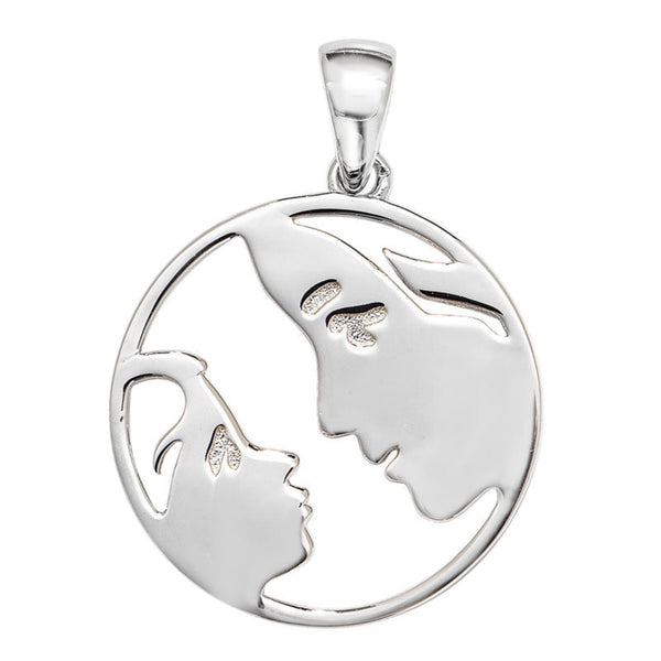 Mother and Child Baby Pendant - Sterling Silver