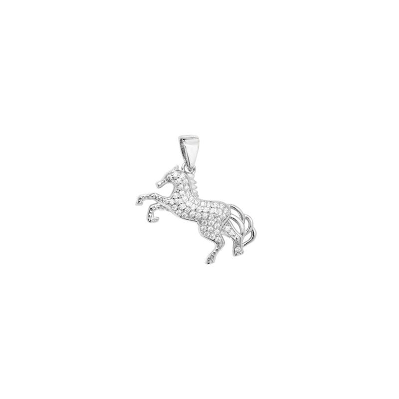 Cubic Zirconia Horse Pendant
