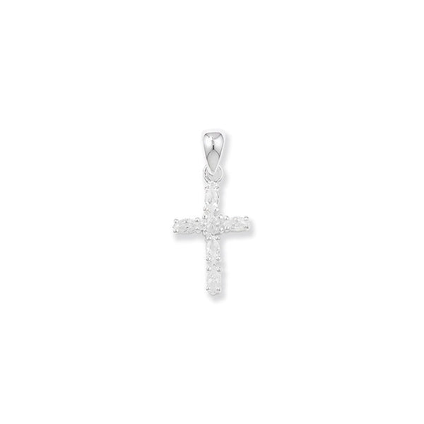 CZ Cross- Sterling Silver