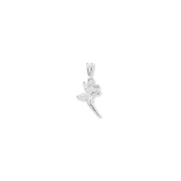 Cubic Zirconia Fairy Pendant - Sterling Silver
