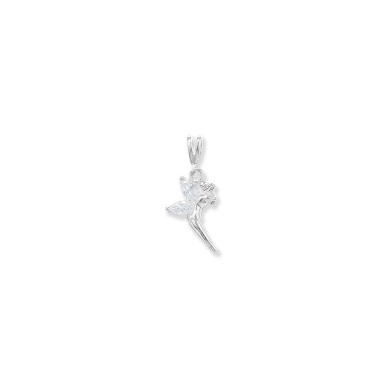 Cubic Zirconia Fairy Pendant - Sterling Silver