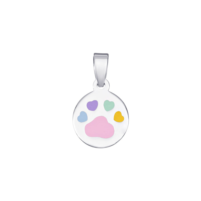 Coloured Footprint Pendant - Sterling Silver