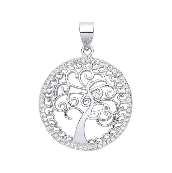 Tree Of Life Pendant CZ- Sterling Silver