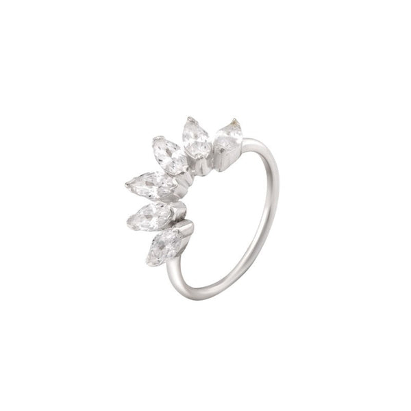 Semi-Circle CZ Ring -Sterling Silver