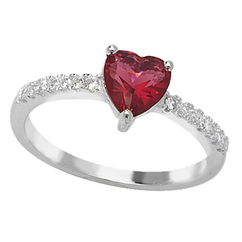 Red Heart Ring - Sterling Silver