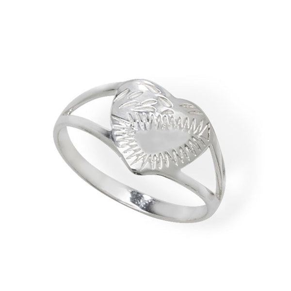 Plain Heart Kids Ring - Sterling Silver