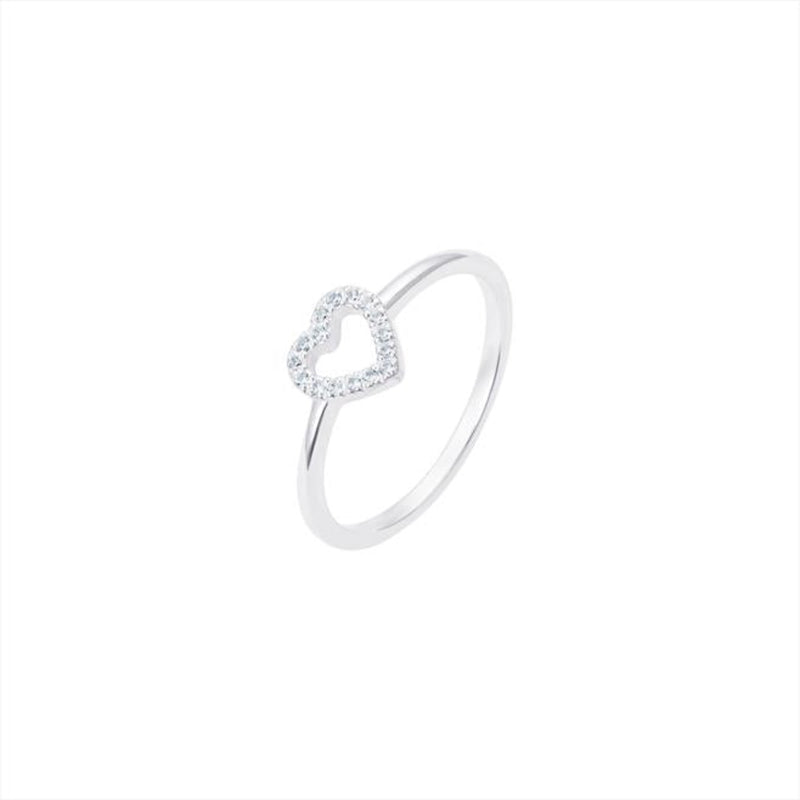 Heart Ring with CZ - Sterling Silver