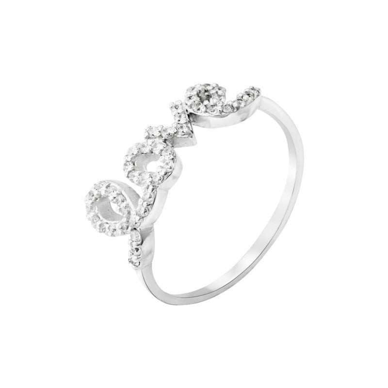 'Love' CZ Ring - Sterling Silver