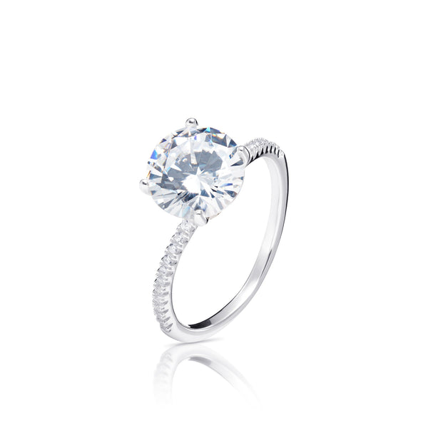 Classic Cubic Zirconia Ring - Sterling Silver
