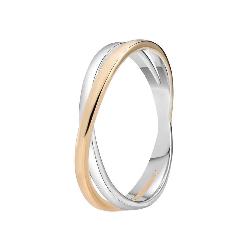 Double Twist Ring - Sterling Silver Gold Plated – Hanratty Jewellers