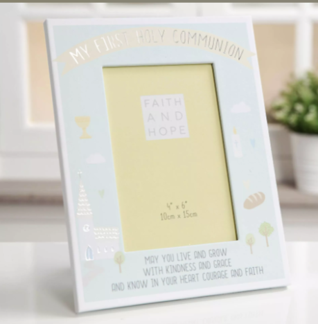 4" x 6" Faith & Hope Blue First Communion Photo Frame