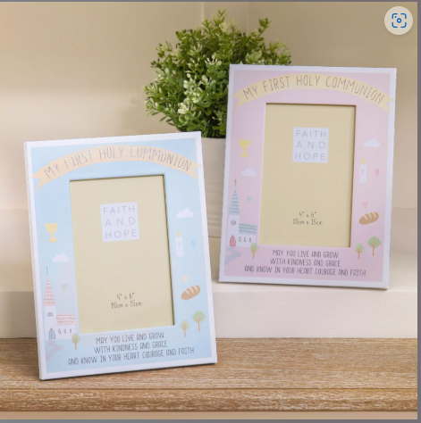 4" x 6" Faith & Hope Blue First Communion Photo Frame