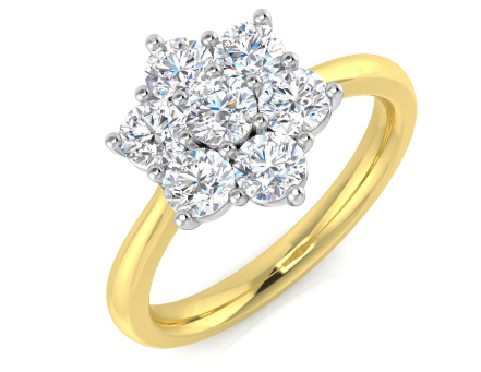 Lab Grown Diamond Ring In Two-Tone 9ct Yellow Gold