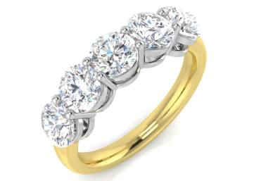 Lab Grown Diamond Ring In Two-Tone 9ct Yellow Gold