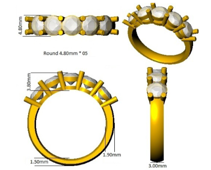 Lab Grown Diamond Ring In Two-Tone 9ct Yellow Gold