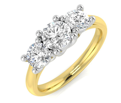 Lab Grown Diamond Ring In Two-Tone 9ct Yellow Gold