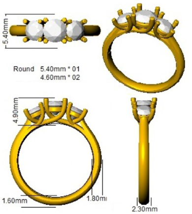 Lab Grown Diamond Ring In Two-Tone 9ct Yellow Gold