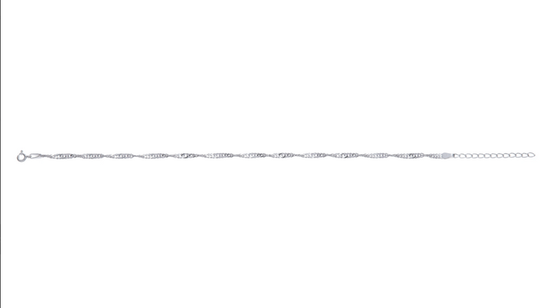 Twist Curb Anklet - Sterling Silver