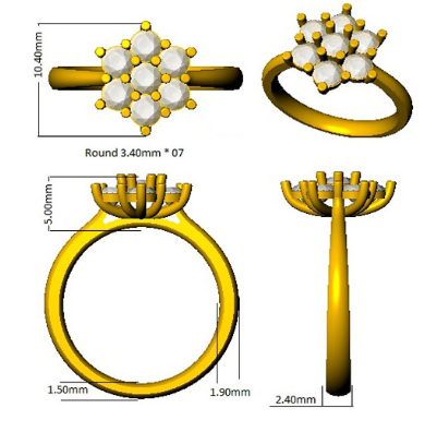 Lab Grown Diamond Ring In Two-Tone 9ct Yellow Gold