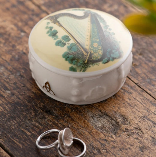 Belleek HARP TRINKET BOX