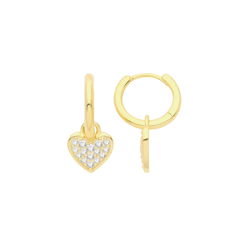 Heart Hoops - Silver Gold Plated