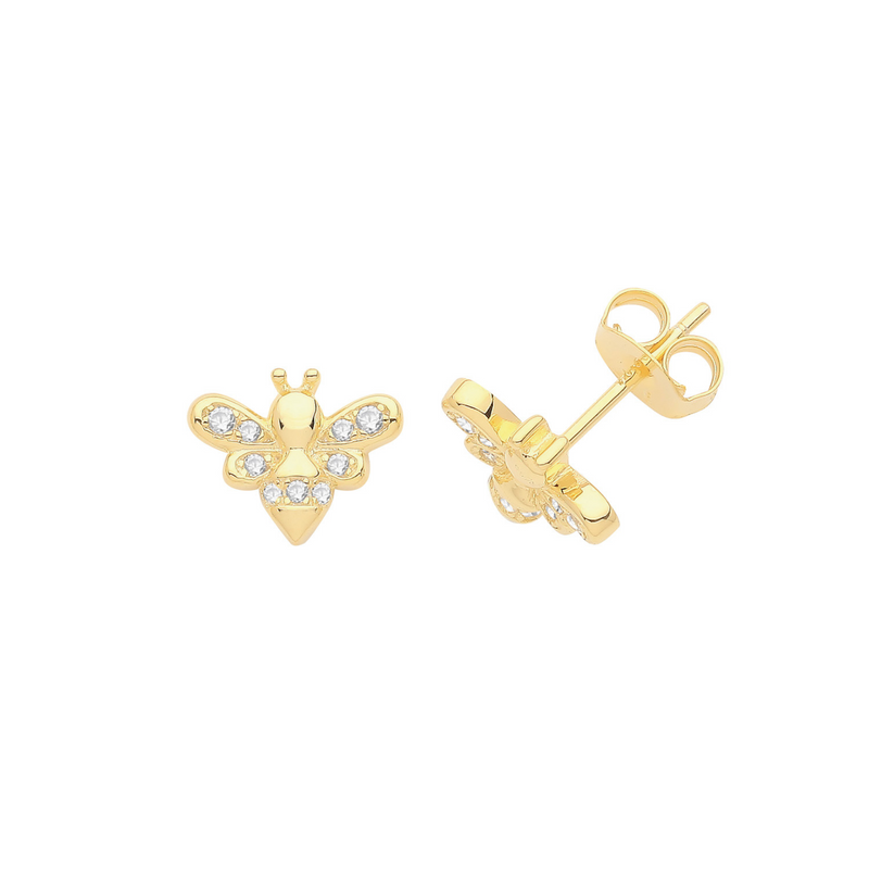 Bee Studs - Silver Gold Plated