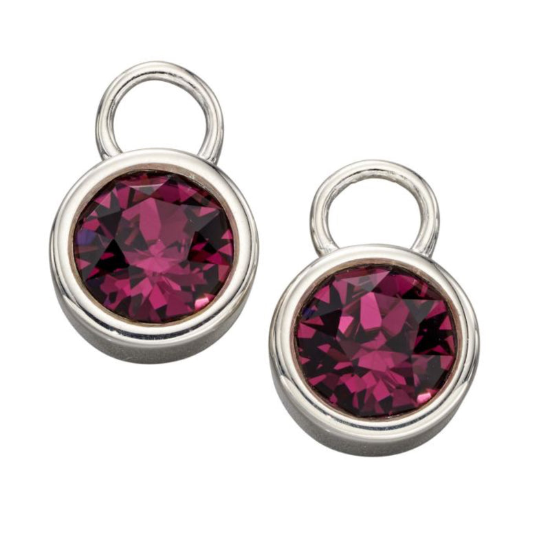 Crystal Birthstone Hoop Earring Charms