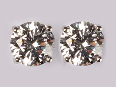 12mm CZ Stud Earrings- Sterling Silver