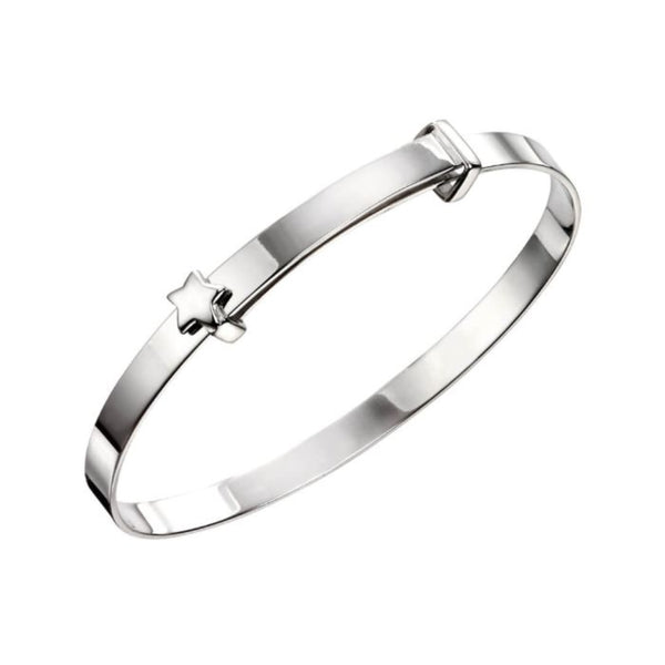 Star Motif Expandable Bangle - Sterling Silver