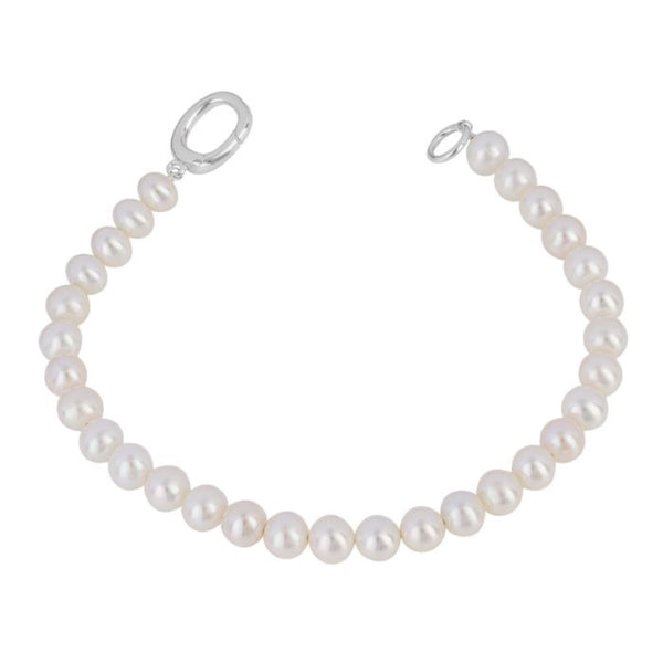 White Pearl Charm Bracelet