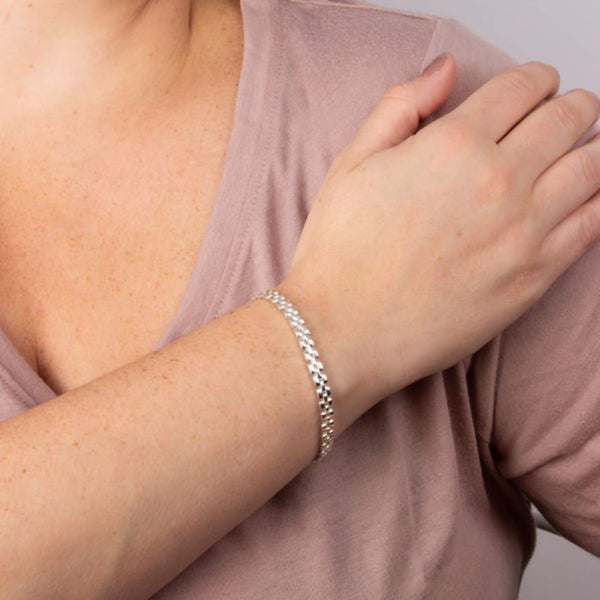 Watch Strap Style Chain Bracelet - Sterling Silver