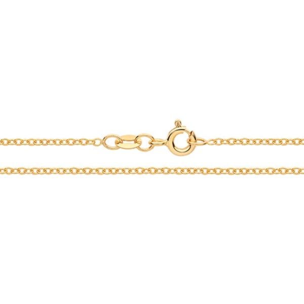 9ct Yellow Gold Fine Solid Rolo Chain - adjustable
