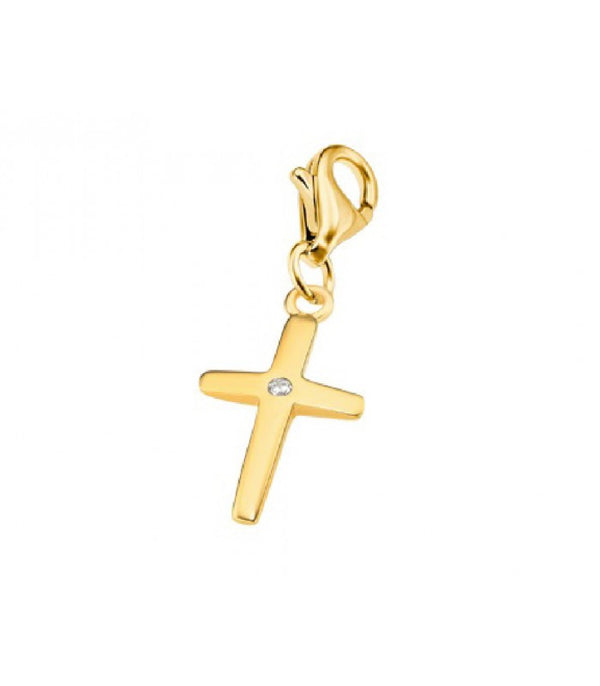 Cross Charm - Sterling Silver Gold Plated