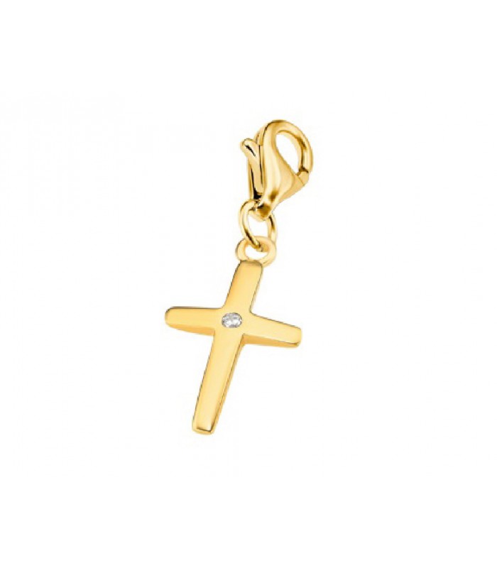 Cross Charm - Sterling Silver Gold Plated