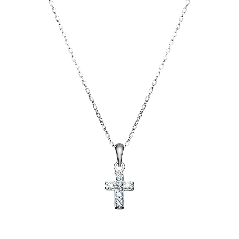 CROSS NECKLACE | Cubic Zirconia - Sterling Silver