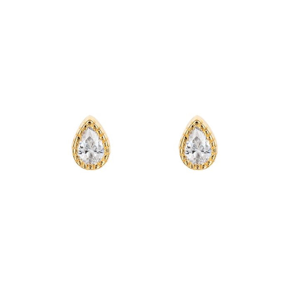 Teardrop Stud Earrings with Cubic Zirconia