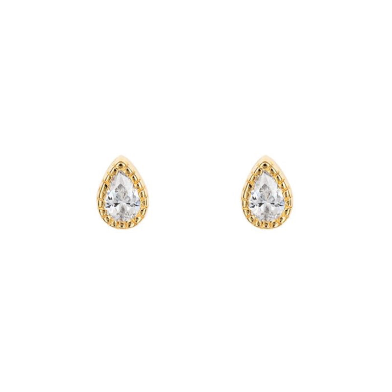Teardrop Stud Earrings with Cubic Zirconia