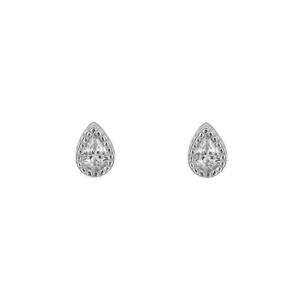 Teardrop Stud Earrings with Cubic Zirconia